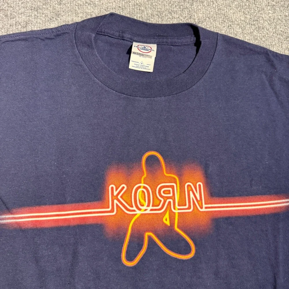 Vintage Korn Neon Long Sleeve Shirt Weight Graphic Tee Mens M